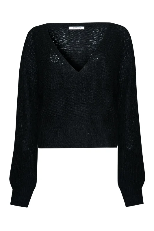 Glamorous Black Knit V- Neck Jumper