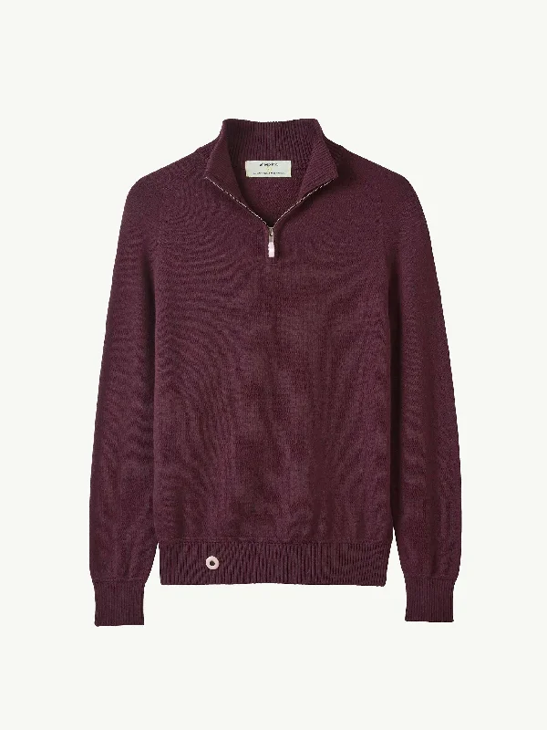 The Half Zip - Konini Burgundy