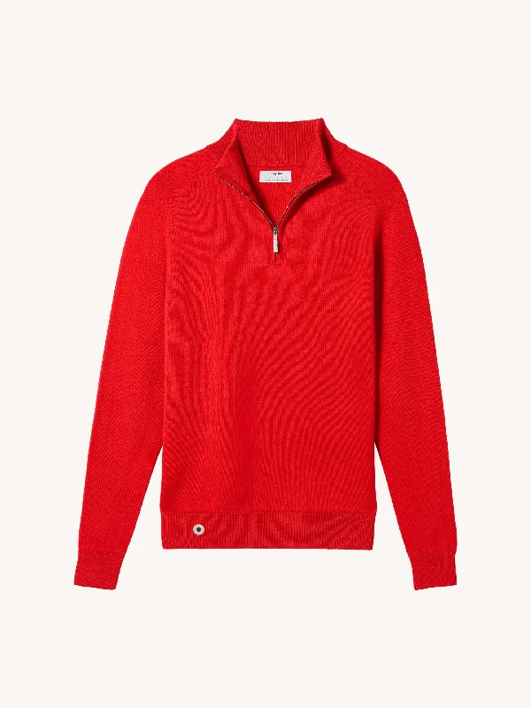 The Half Zip - Poppy Red