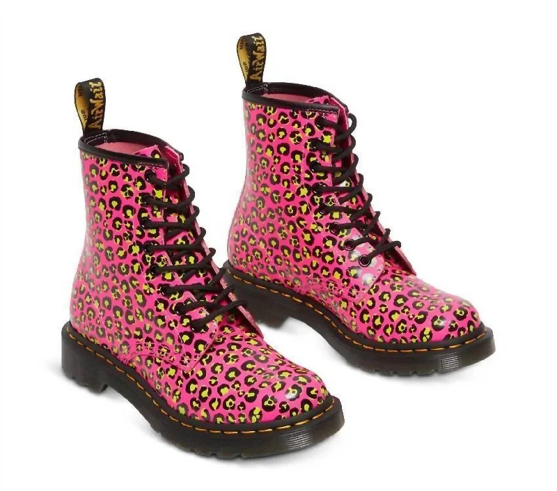 1460 Clash Pink Loud Leopard Smooth