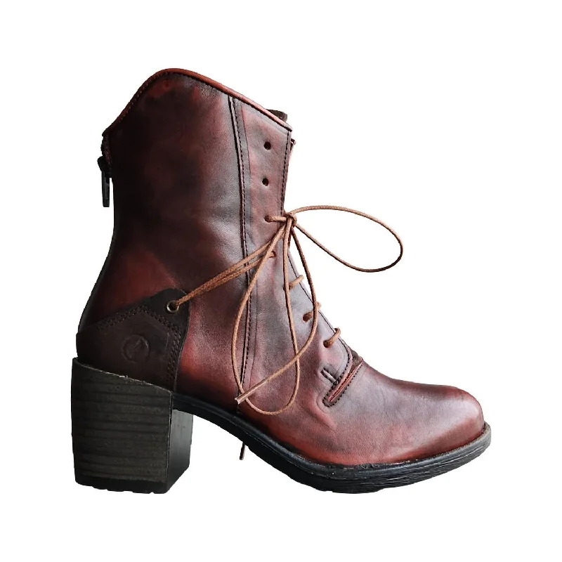 Prime Lace Up Boot In Red