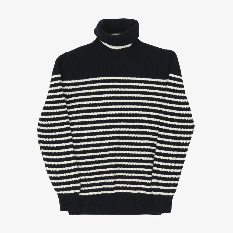 Striped Roll-Neck