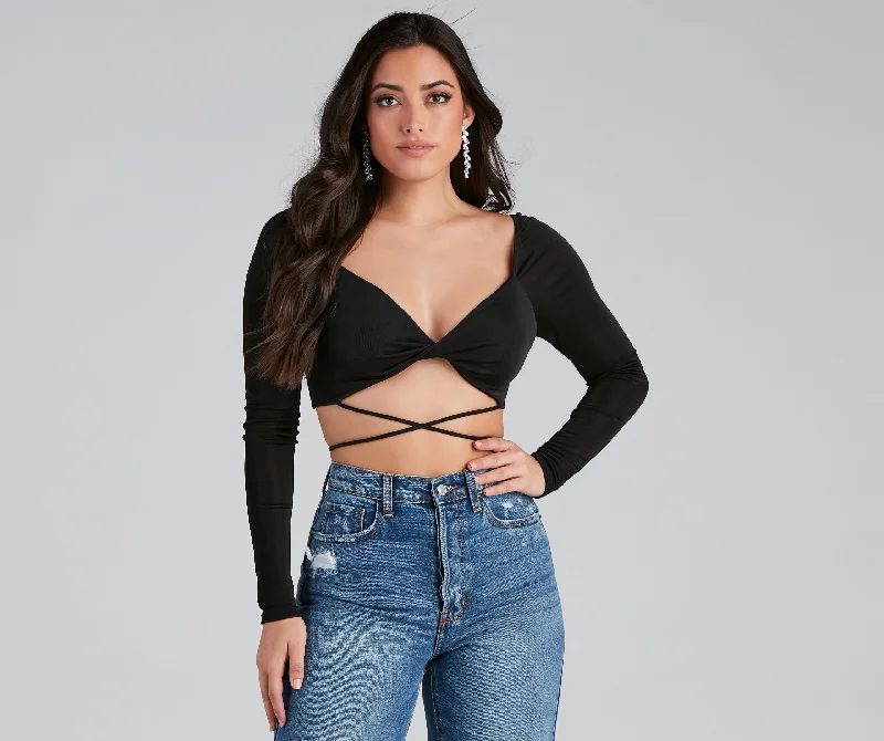 Your Moment Slinky Wrap Crop Top