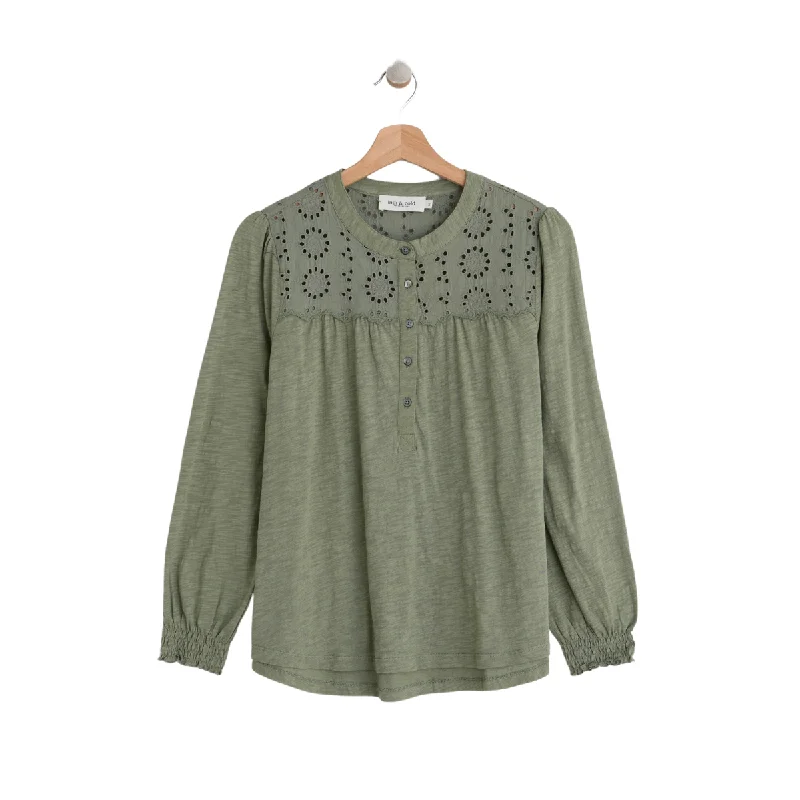 Combination Embroidery Shirt Basilico