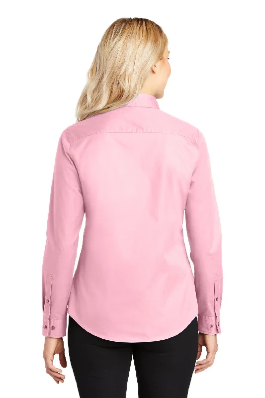 Port Authority Womens Easy Care Wrinkle Resistant Long Sleeve Button Down Shirt - Light Pink